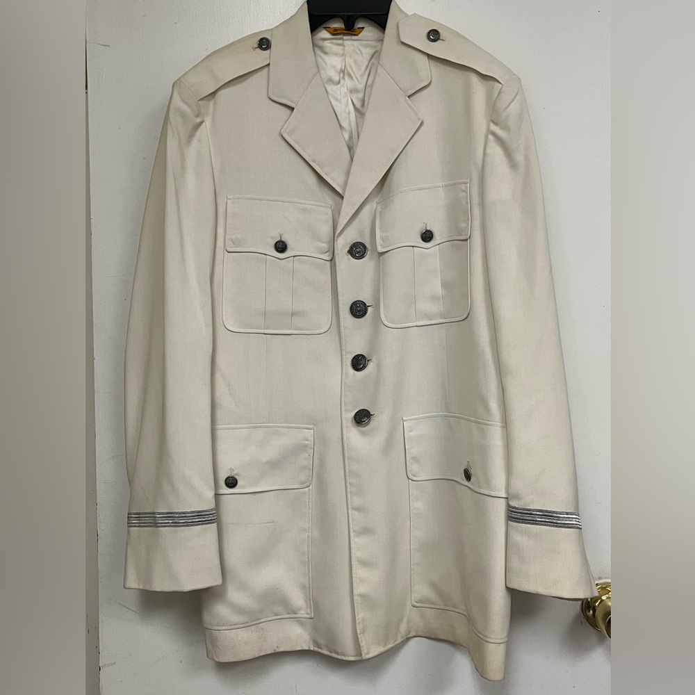 Vintage Patriot Weintraub Bros US Air Force Military White Dress Jacket Uniform